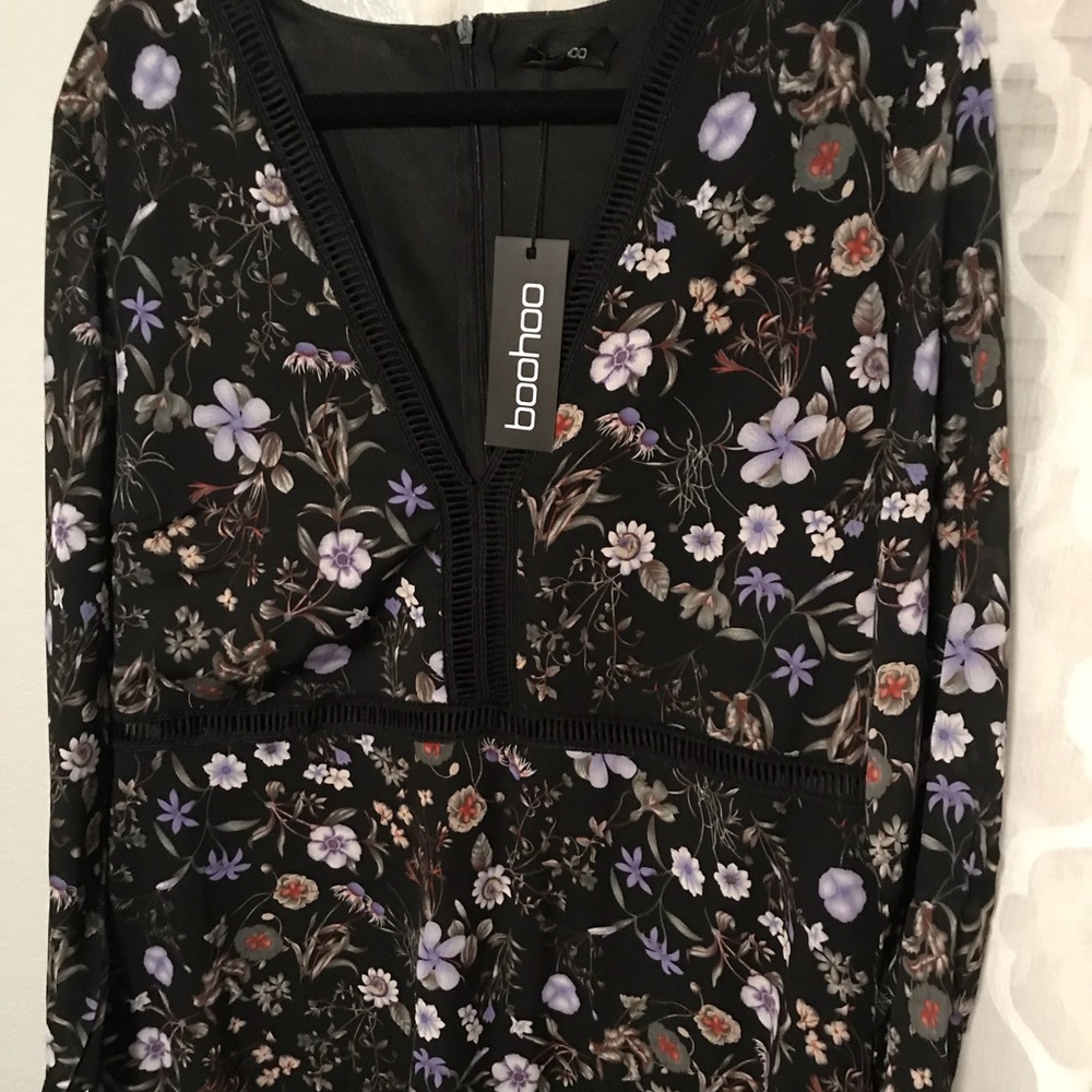 Plus Hannah Floral Plunge Neck Shift Dress